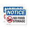 Signmission No Food Storage Sign With Symbol, 7 in W x Rectangle, Vinyl Decal OS-2PACK-NS-D-57-L-14624 - alternate 1